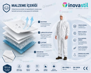 Inovastil Tip 5-6 Koruyucu Tulum Malzeme İçeriği