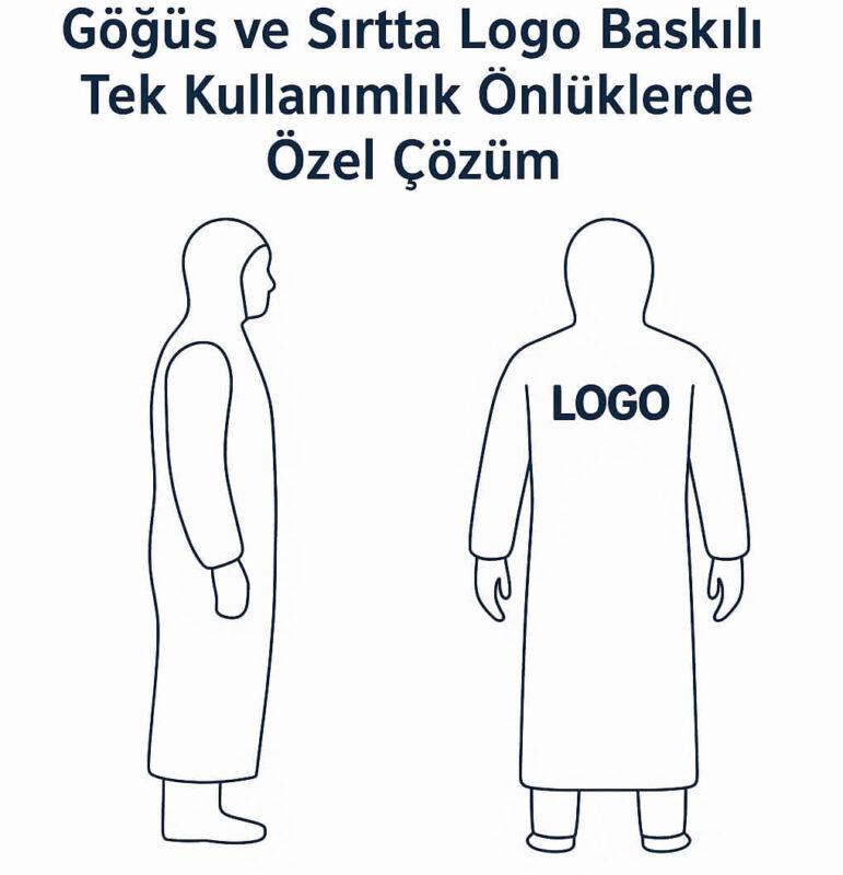 logolu tek kullanımlık önlük