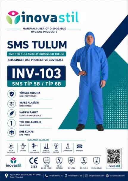 INOVASTIL tek kullanımlık koruyucu tulum