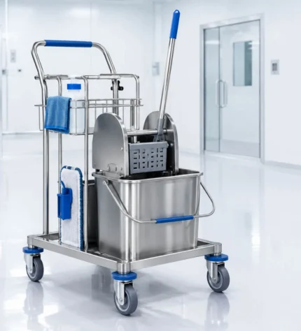 Hydroflex Cleanroom Standartlarında Paslanmaz Mop Arabası