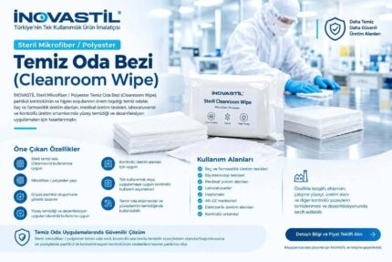Steril mikrofiber polyester temiz oda bezi Cleanroom Wipe