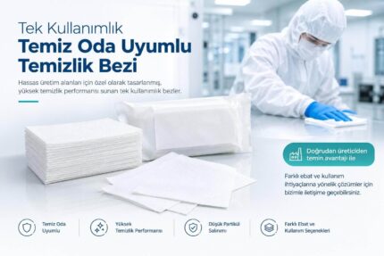 Tek kullanımlık (Disposable) temiz oda uyumlu temizlik bezi