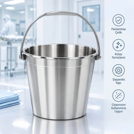 Hydroflex cleanroom paslanmaz çelik kova