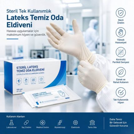 Steril lateks temiz oda eldiveni